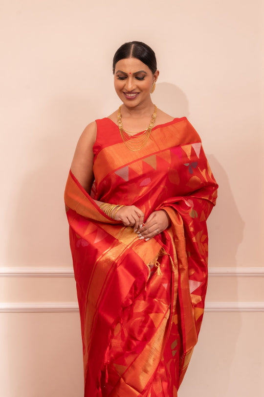 Devi - Royal Handwoven Uppada Jamdani Silk Saree