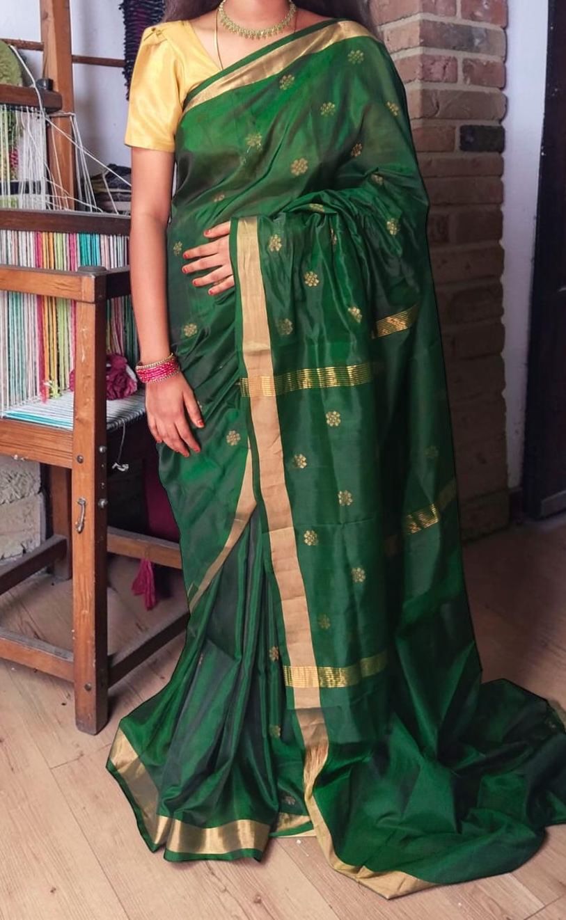 Green Glow- Handwoven Uppada Saree