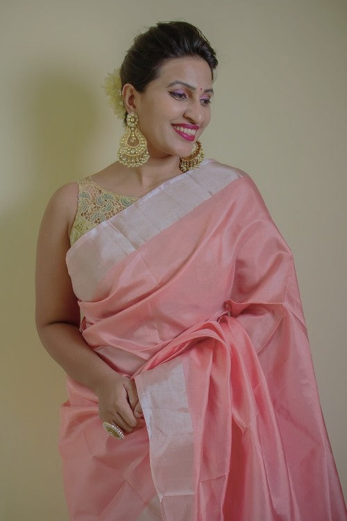 Flamingo Love - PREORDER Pink Handwoven Uppada Silk