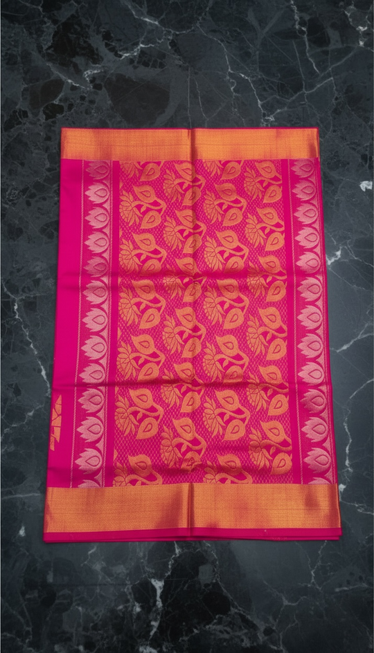 The Lotus Saree - Rani Pink Uppada Silk Saree