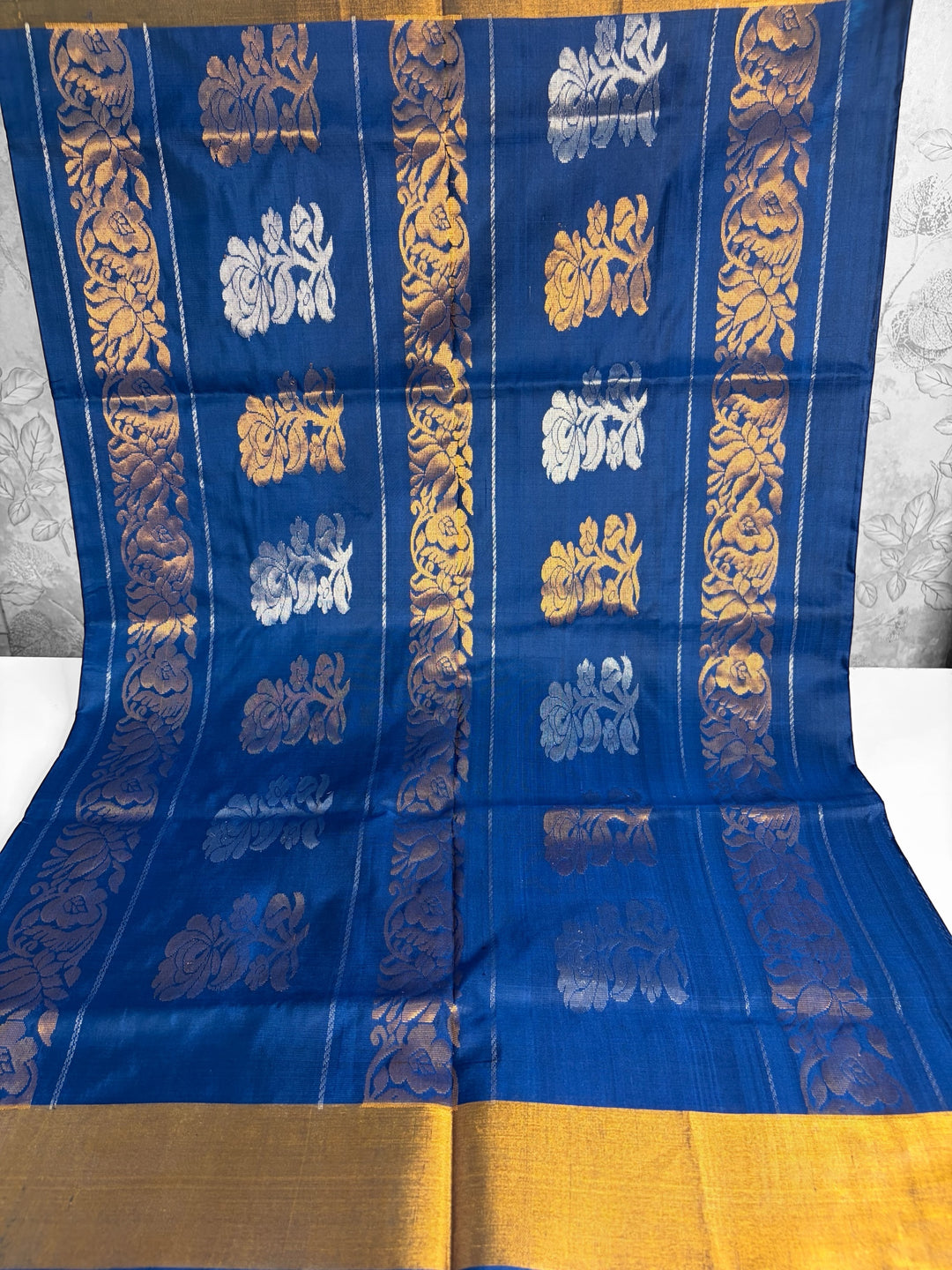 The Lotus Saree - Royal Azure Blue Uppada Silk Saree