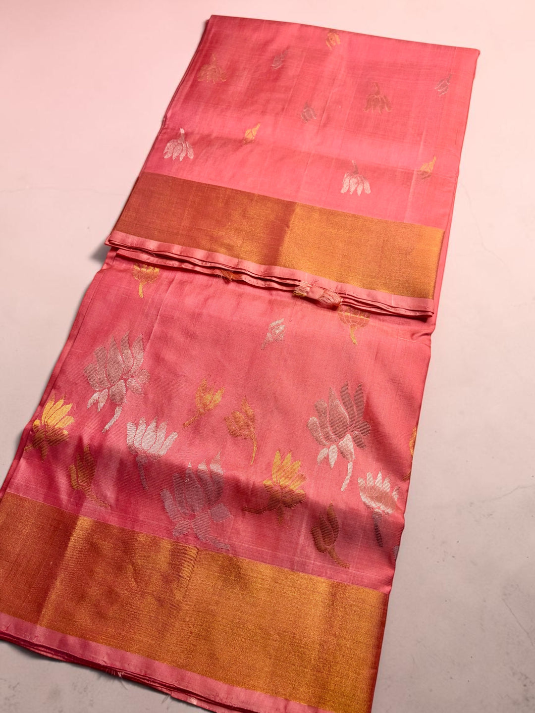 The Lotus Saree- Peach Pink Uppada Silk Saree