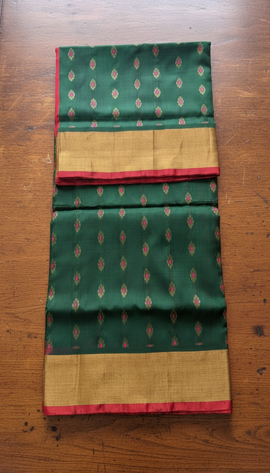 The Vintage Saree- Green and Red Uppada Silk Saree