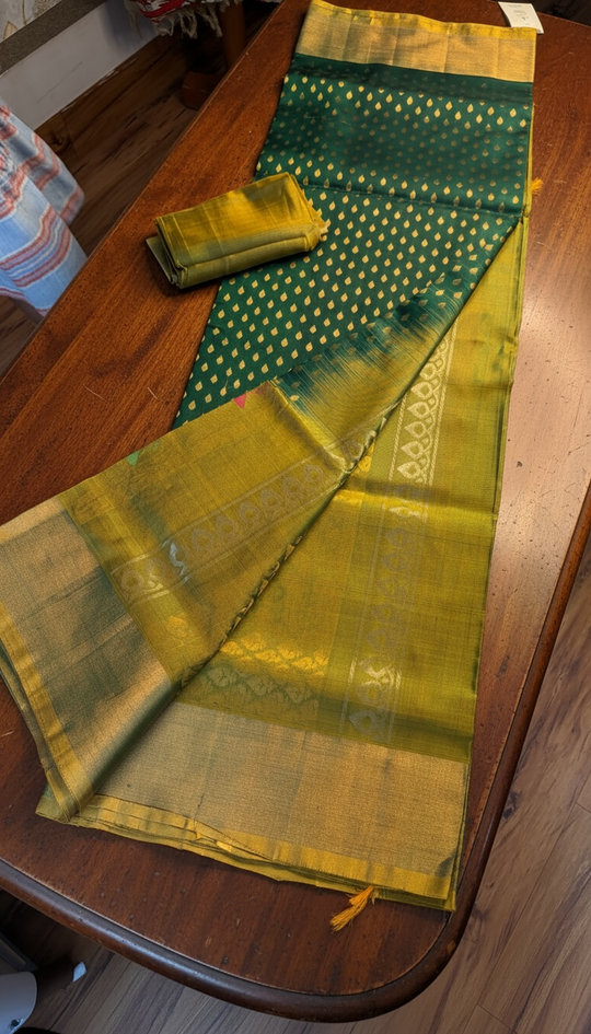 The Green Forest - Handwoven Uppada Silk Saree