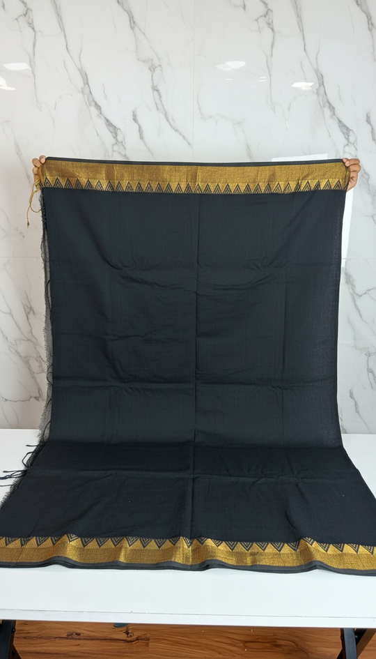 Power in Black- Cotton Saree