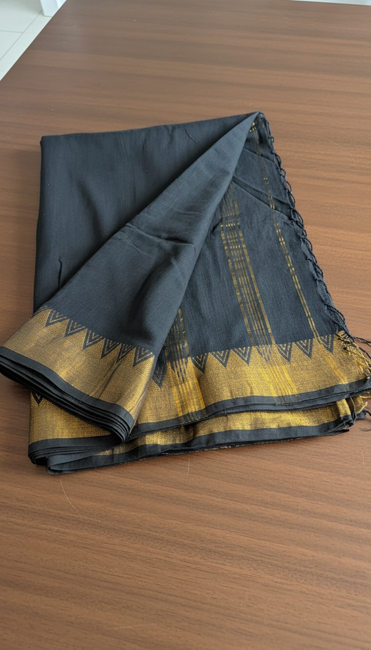 Power in Black- Cotton Saree
