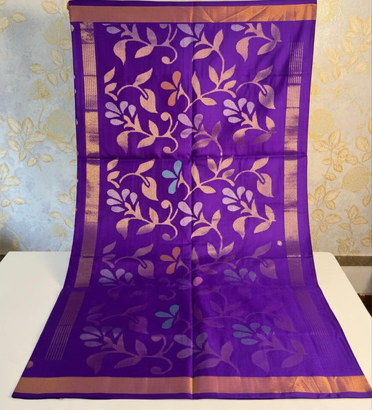 Shreya - Royal Purple Uppada Jamdani Silk Saree