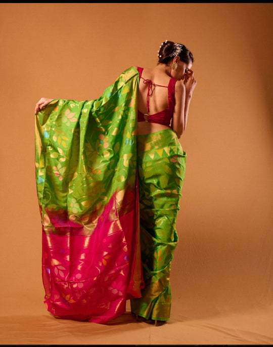 Adira- Royal Handloom Silk Jamdani Saree