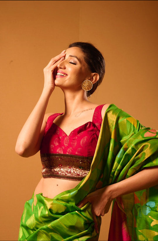 Adira- Royal Handloom Silk Jamdani Saree