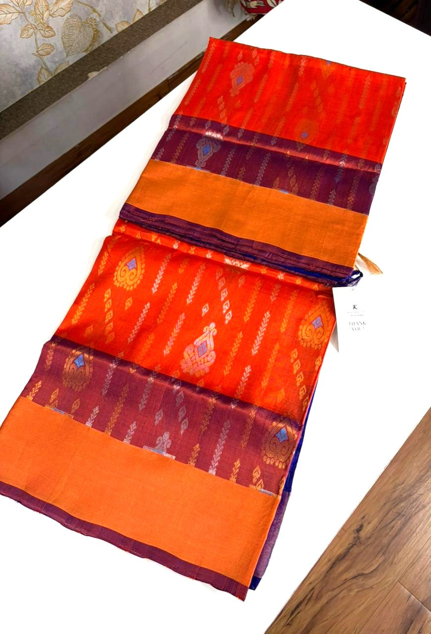 Orange Grand - Handwoven Uppada Silk Saree