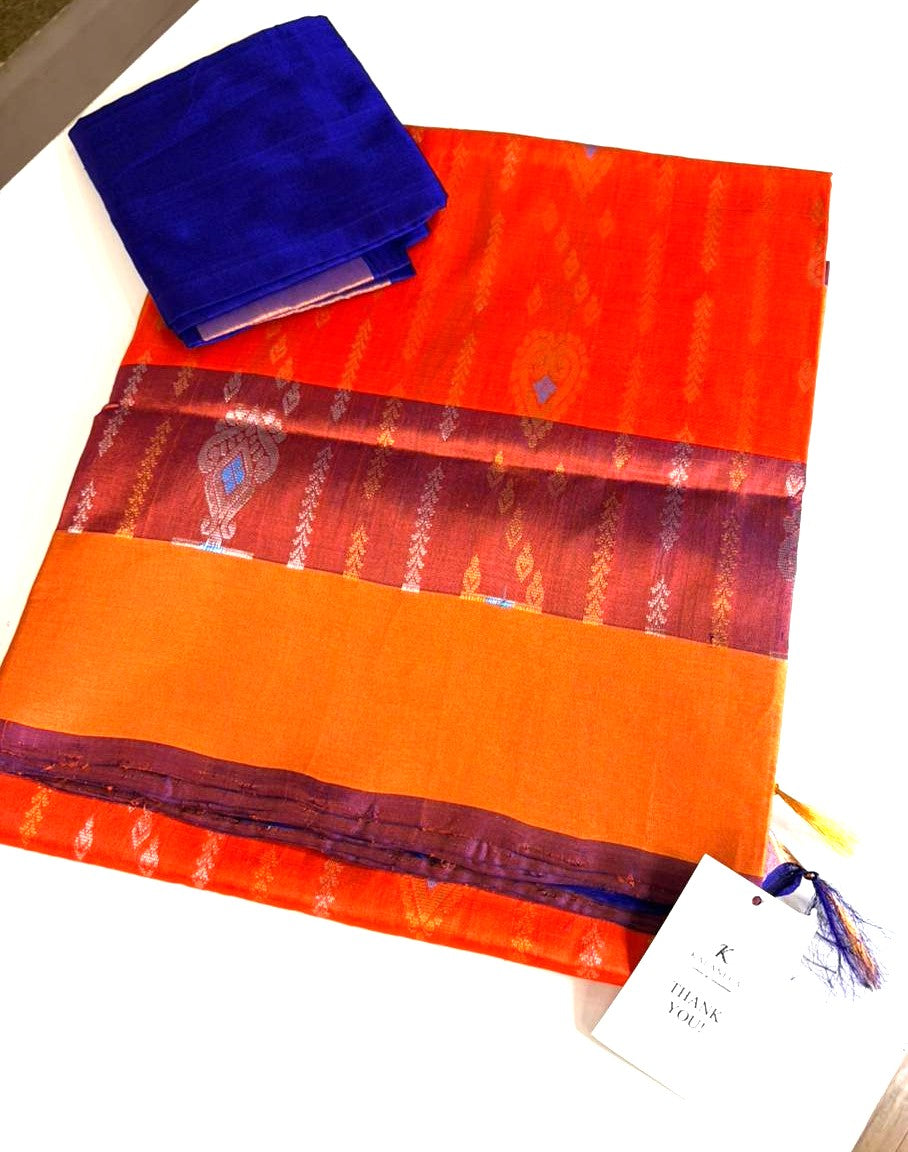 Orange Grand - Handwoven Uppada Silk Saree