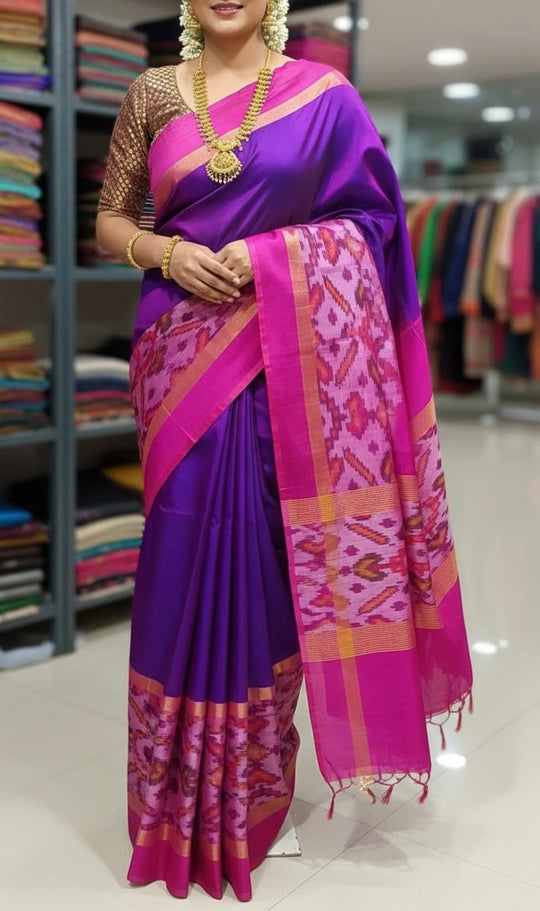 Seema- Purple Handwoven Uppada Silk Saree