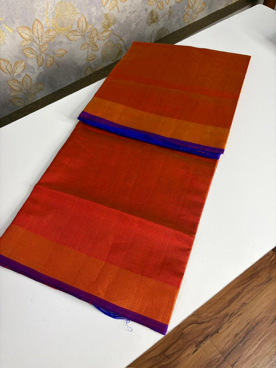 Dusk & Dawn - Orange Uppada Tissue Silk Saree