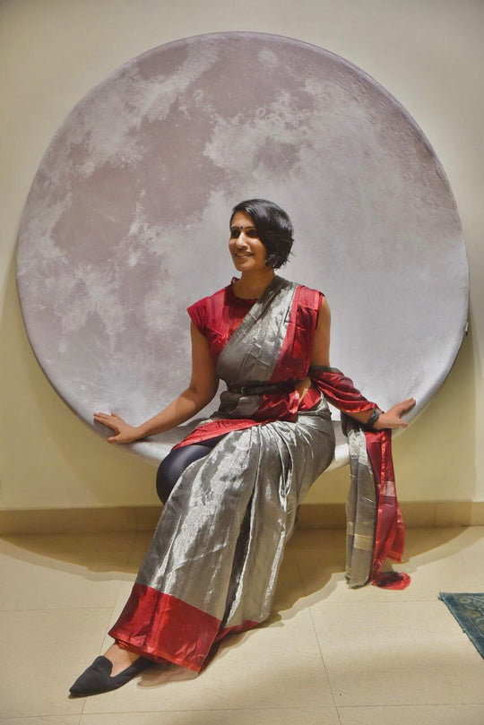 Grey Sheen - Handwoven Tissue Silk Saree