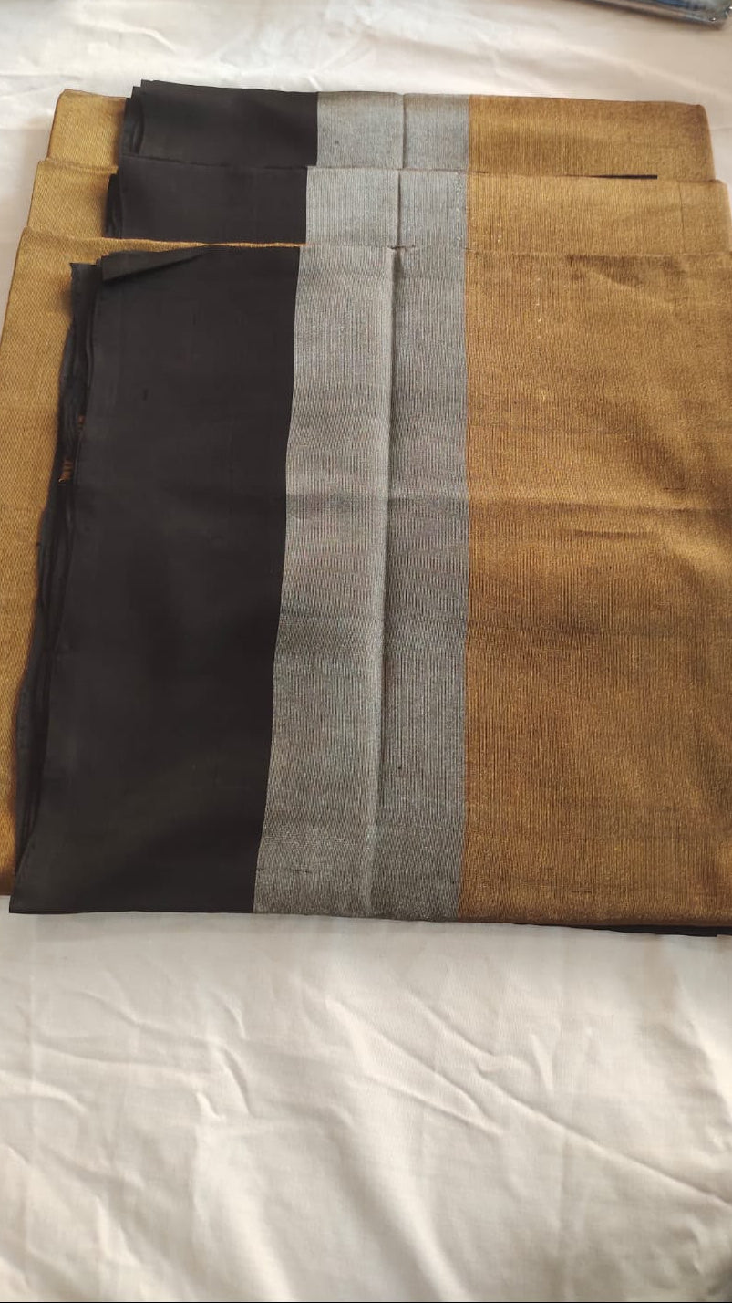 Bronze Diva -  Handwoven Tissue Silk Saree