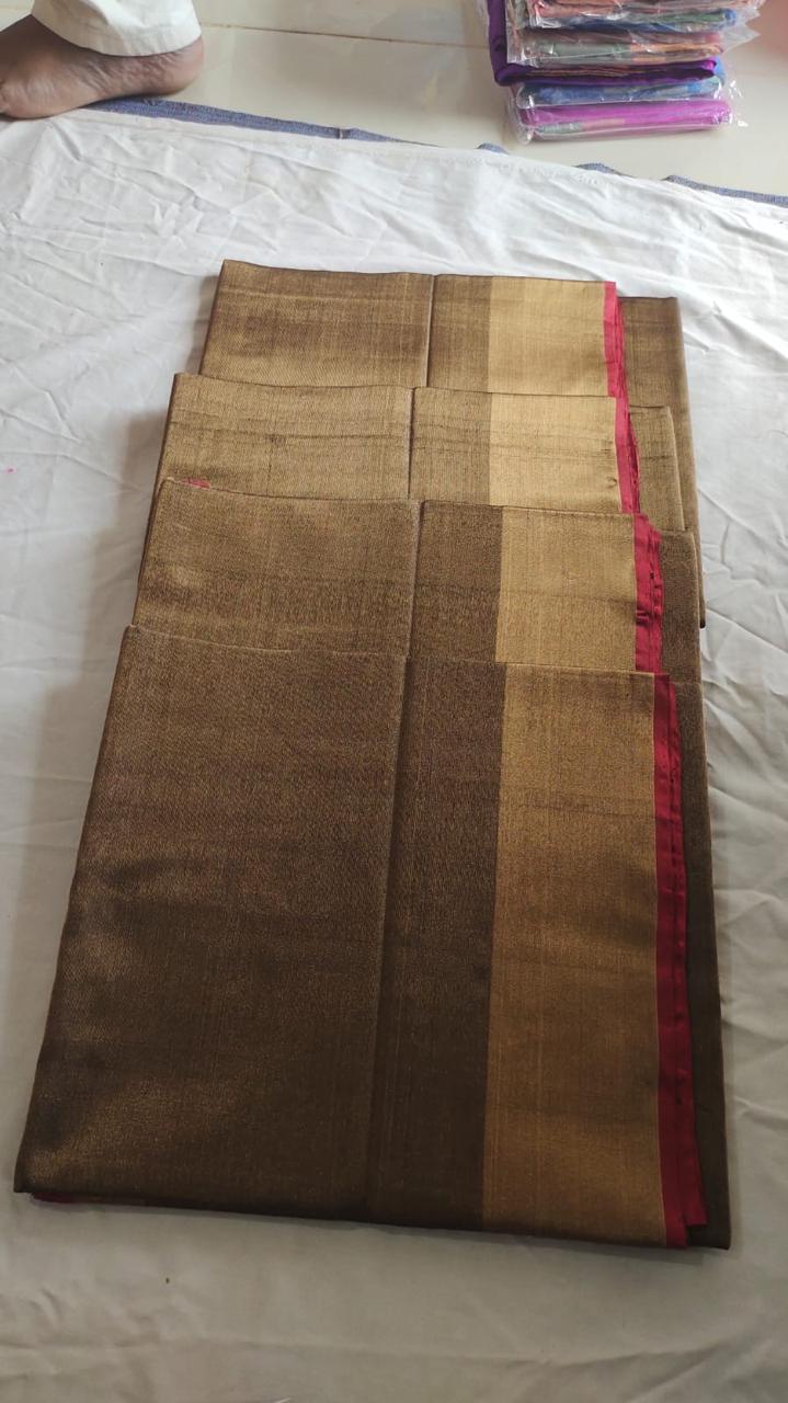 Bronze Style -  Handwoven Tissue Silk Saree