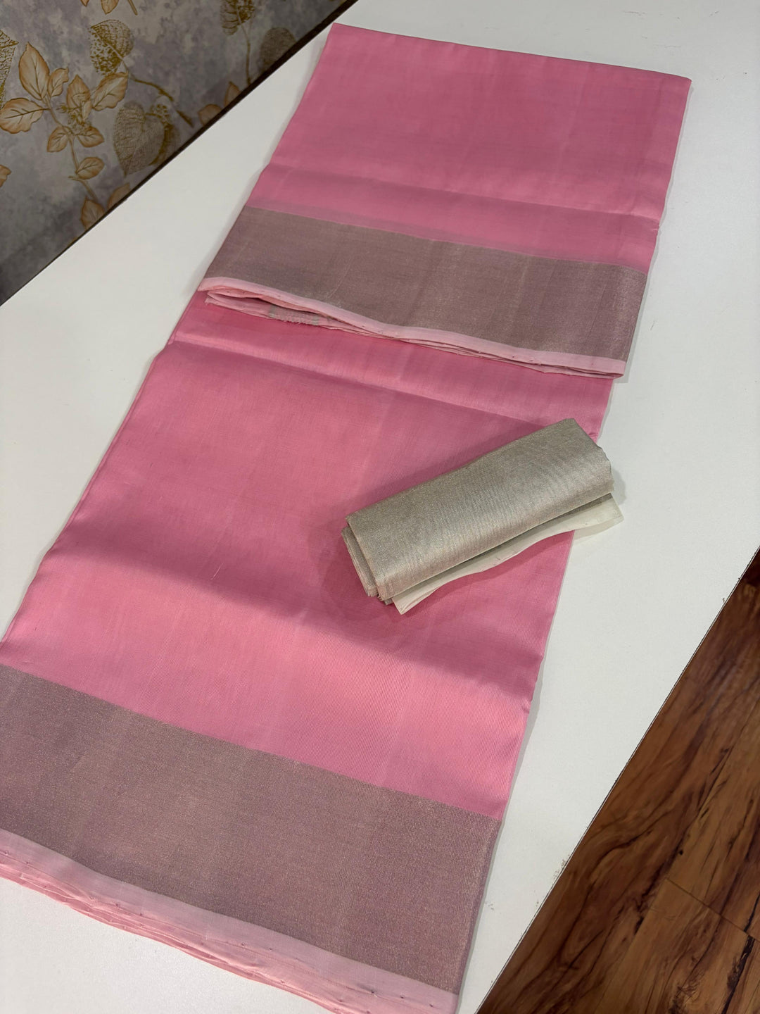 Flamingo Love - Pink Handwoven Uppada Silk
