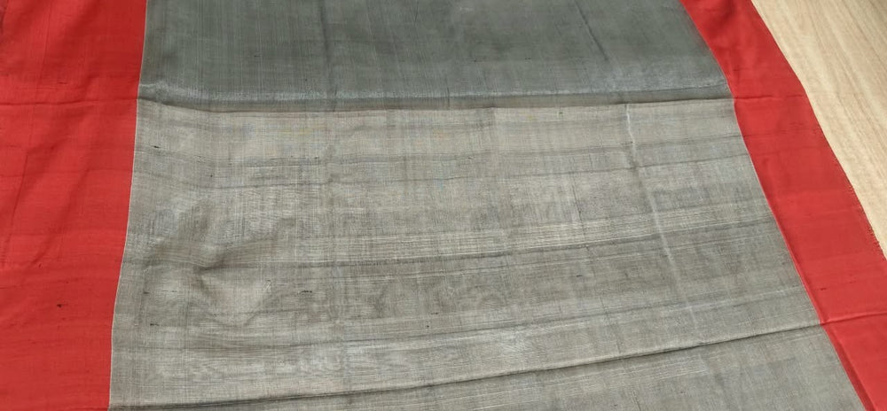 Grey Sheen - Handwoven Tissue Silk Saree