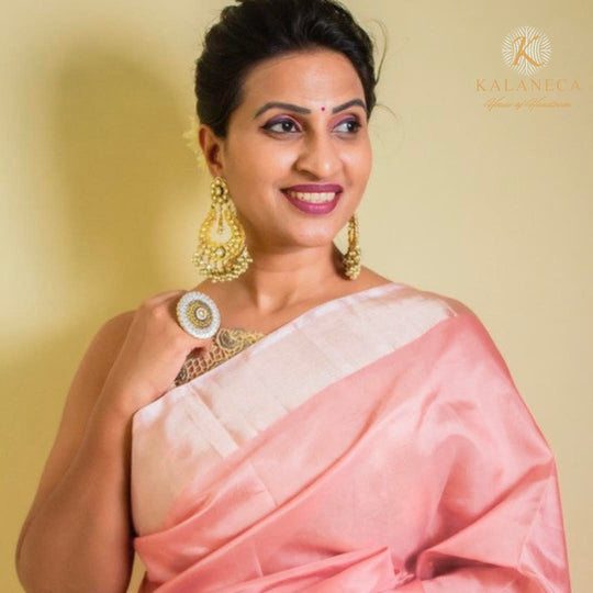 Flamingo Love - PREORDER Pink Handwoven Uppada Silk