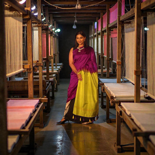 The Purple Multicolour- Handwoven Uppada Silk