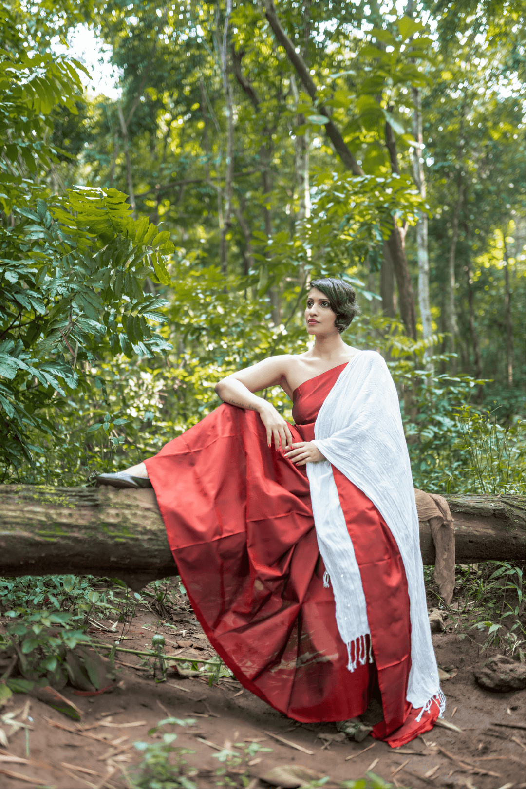 Reya - Maroon/Forest Red Handwoven Uppada Silk Saree