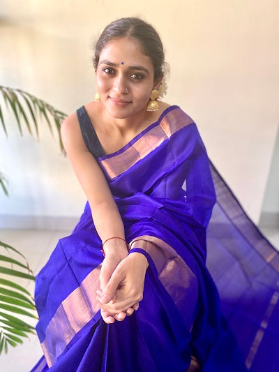 Sahithya- Blue Handwoven Uppada Silk Saree