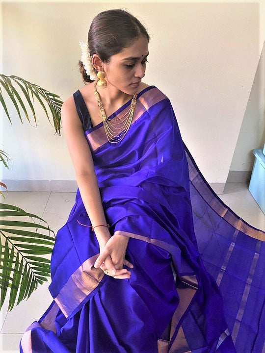 Sahithya- Blue Handwoven Uppada Silk Saree
