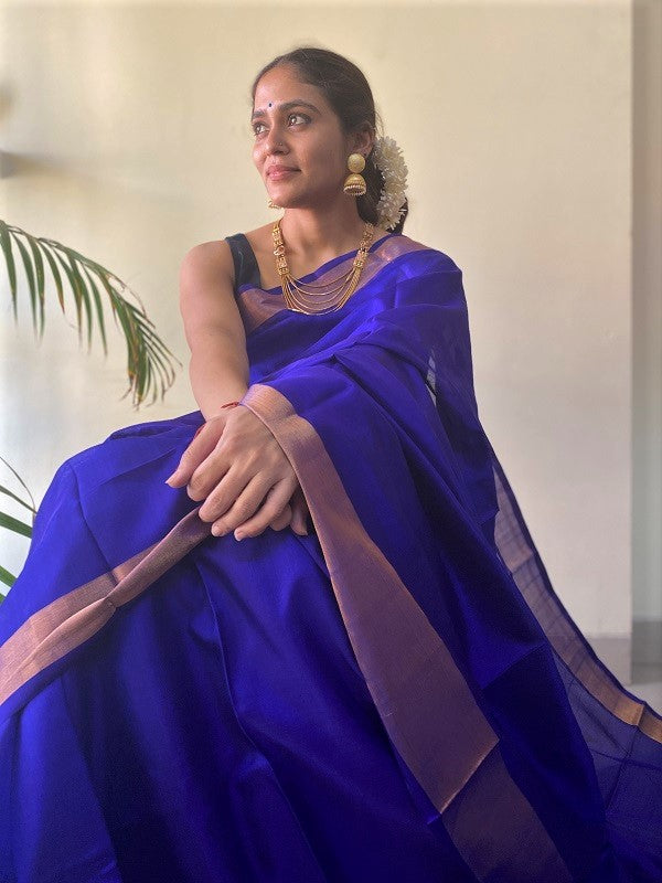 Sahithya- Blue Handwoven Uppada Silk Saree