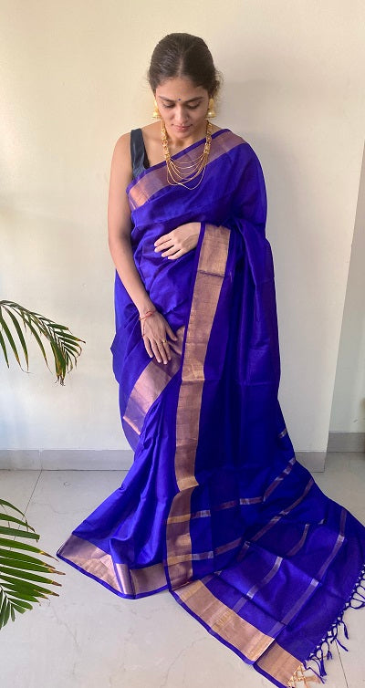 Sahithya- Blue Handwoven Uppada Silk Saree