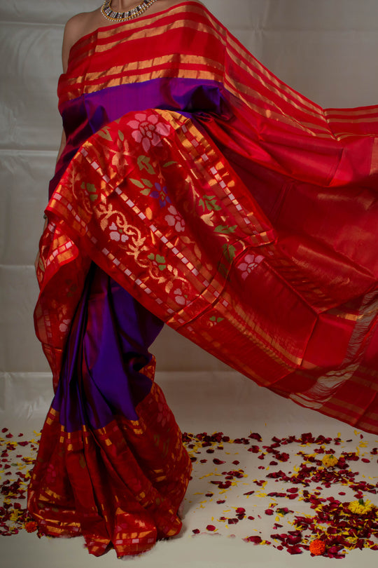 Mrigakshi - PRE-ORDER Designer Handwoven Jamdani Silk Saree