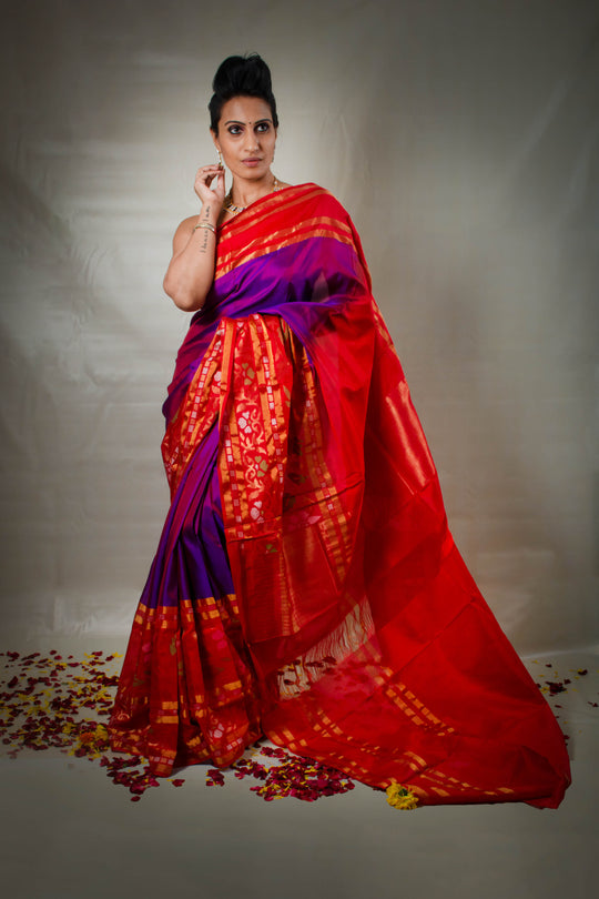 Mrigakshi - PRE-ORDER Designer Handwoven Jamdani Silk Saree