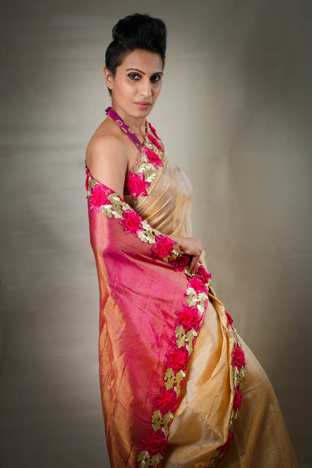 Mia - Designer Handwoven Saree With Floral Work