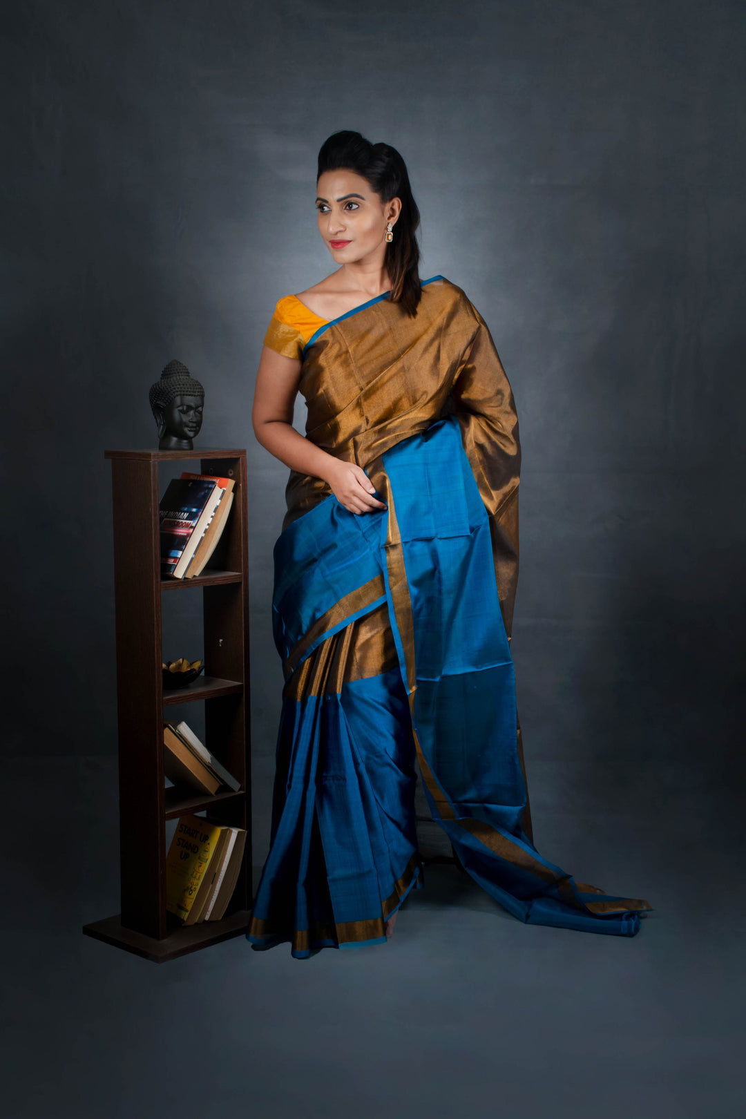 Jewel crown - Handwoven Tissue Silk Saree