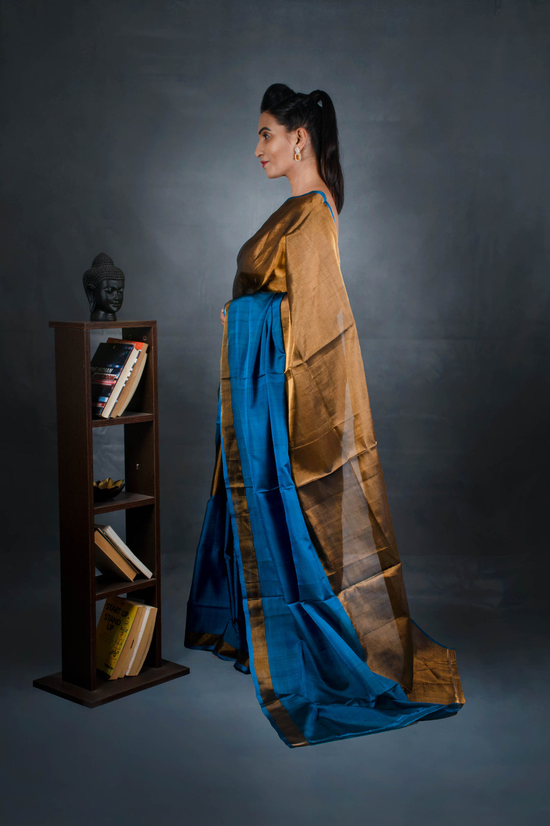 Jewel crown - Handwoven Tissue Silk Saree