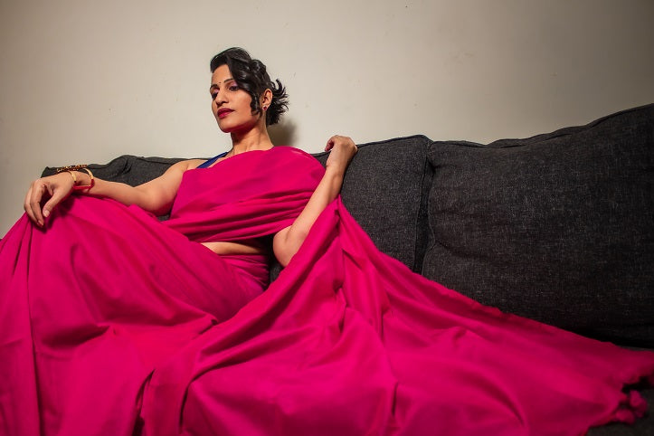Pink Rouge - Handloom Cotton Saree