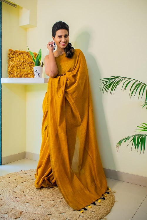 My Mustard Glow - Cotton Saree