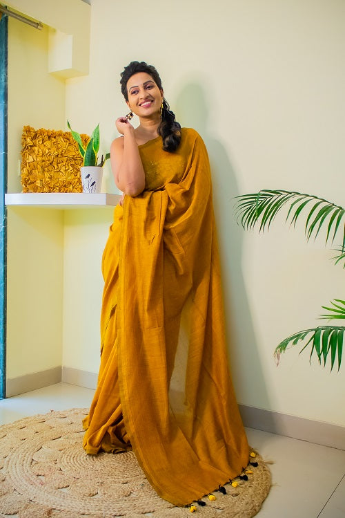 My Mustard Glow - Cotton Saree