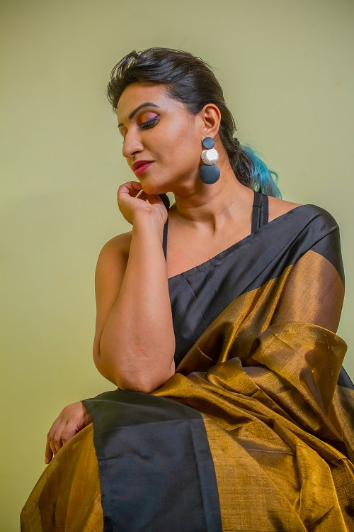Bronze Desire - Handwoven Tissue Silk Saree