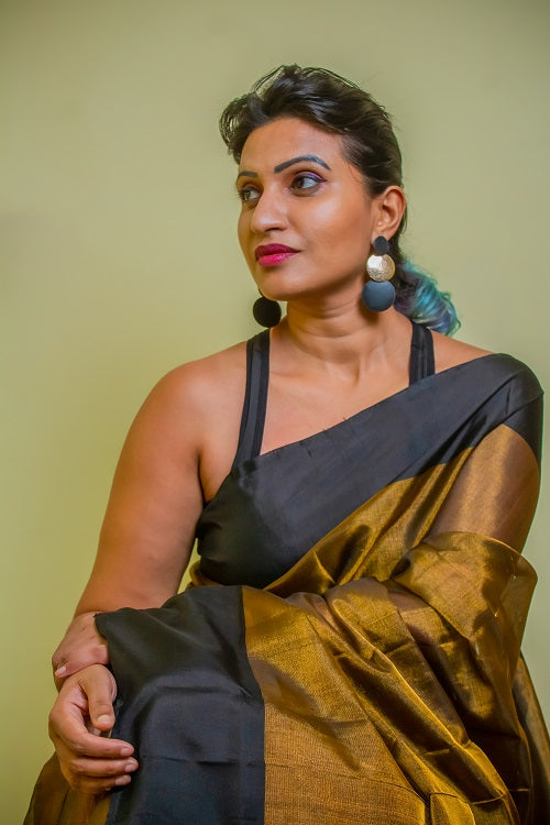 Bronze Desire - Handwoven Tissue Silk Saree