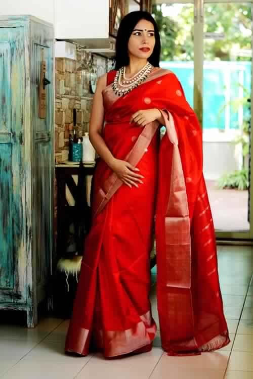Regal Red - Handwoven Silk Saree